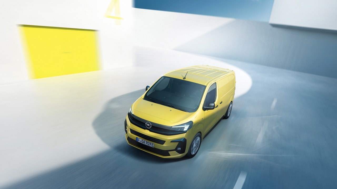 Az új Opel Vivaro Electric felső oldalnézetből